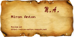Miron Anton névjegykártya